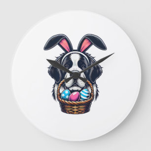 Schattige Konijnenoor Sint Bernard Hond Pasen Ei E Grote Klok