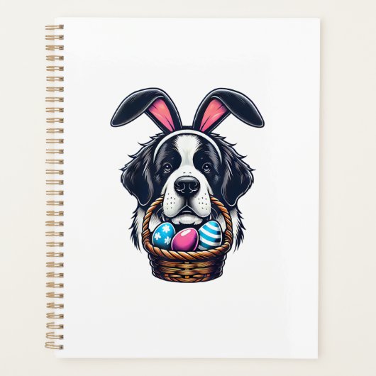 Schattige Konijnenoor Sint Bernard Hond Pasen Ei E Planner (Voorkant)