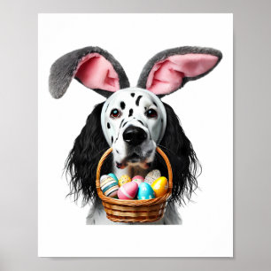 Schattige Konijnenoren English Setter Hond Pasen E Poster