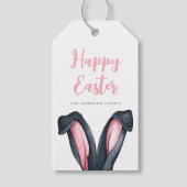 Schattige Konijnenoren Gelukkig Pasen Cadeaulabel