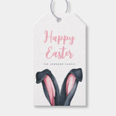 Schattige Konijnenoren Gelukkig Pasen Cadeaulabel