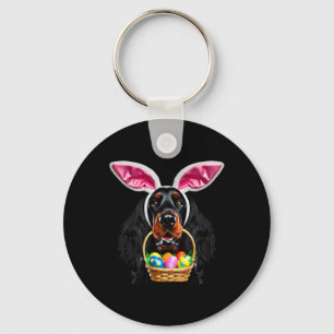 Schattige Konijnenoren Gordon Setter Hond Pasen Ei Sleutelhanger