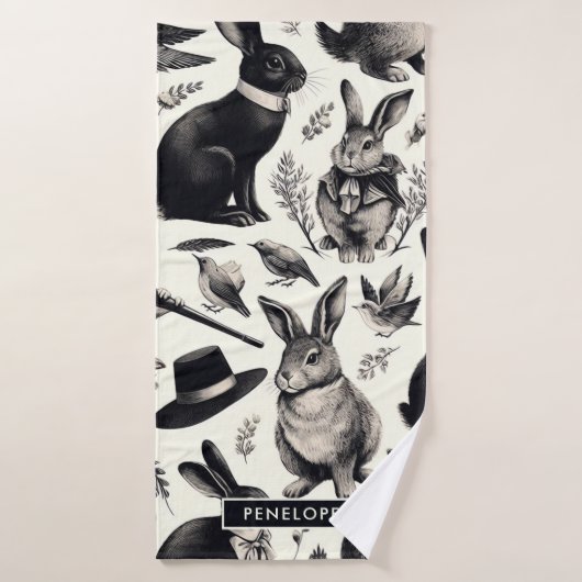Schattige Konijnenpatroon Badhanddoek (Badhanddoek)