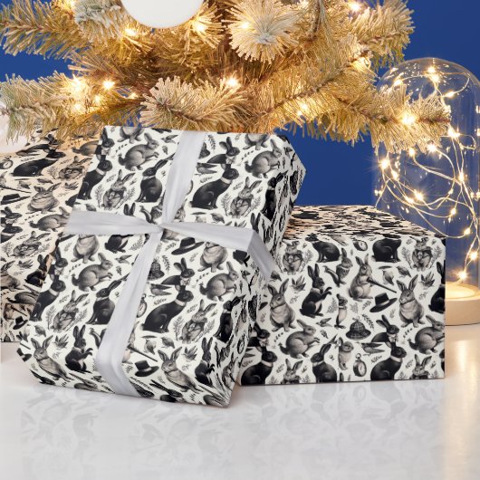 Schattige Konijnenpatroon Cadeaupapier (Feestdagen)