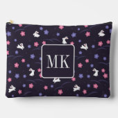 Schattige Konijnenpatroon Monogram Initialen Paars Etui (Voorkant)