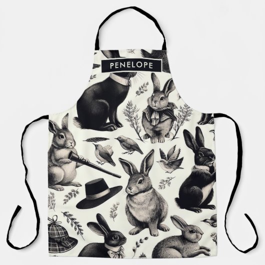 Schattige Konijnenpatroon Schort (Voorkant)