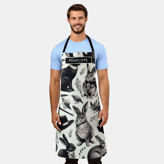 Schattige  Konijnenpatroon Schort (Gedragen)