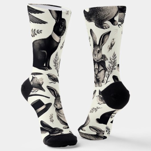 Schattige  Konijnenpatroon Sokken (Gebogen)