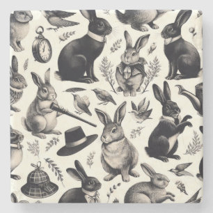 Schattige  Konijnenpatroon Stenen Onderzetter