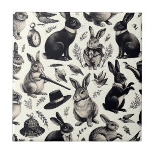 Schattige  Konijnenpatroon Tegeltje