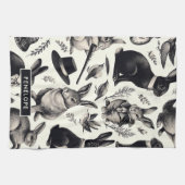 Schattige  Konijnenpatroon Theedoek (Horizontaal)