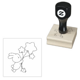 Schattige konijnenpostzegel rubberstempel