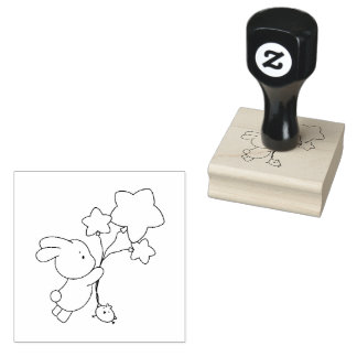 Schattige konijnenpostzegel rubberstempel