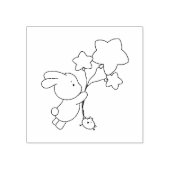 Schattige konijnenpostzegel rubberstempel (Afrduk)