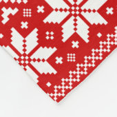 Schattige konijnenrood kerstvakantiepatroon fleece deken (Hoek)