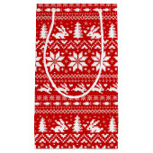 Schattige konijnenrood kerstvakantiepatroon klein cadeauzakje (Voorkant)