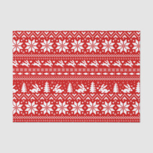 Schattige konijnenrood vakantiepatroon kerst tissuepapier