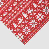 Schattige konijnenrood vakantiepatroon kerst tissuepapier (Detail)