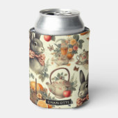 Schattige  Konijnenschilderij Blikjeskoeler (Blikje Voorkant)