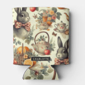 Schattige Konijnenschilderij Blikjeskoeler (Achterkant)