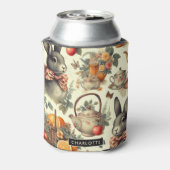 Schattige Konijnenschilderij Blikjeskoeler (Blikje Achterkant)