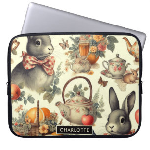 Schattige  Konijnenschilderij Laptop Sleeve