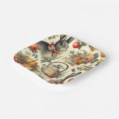 Schattige  Konijnenschilderij Papieren Bordje (Gebogen)