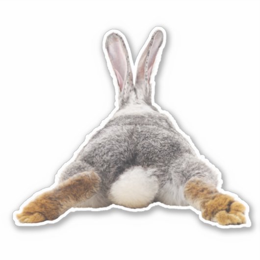 Schattige konijnenstaart sticker (Voorkant)
