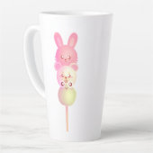 Schattige konijntje, Beer en kikker Dango Glossy P Latte Mok (Linkerhoek)