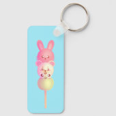 Schattige konijntje, Beer en kikkerdango Sleutelhanger (Achterkant)