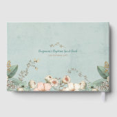  Schattige Konijntje Bloemen Groen Baby Doop Gastenboek (Achterkant)