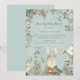  Schattige konijntje bloemenaandrijving door Baby  Kaart