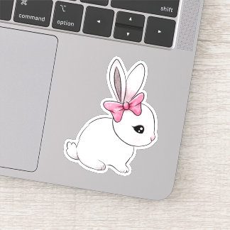 Schattige konijntje doodle tekening sticker
