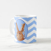 Schattige konijntje en Chevron Pattern Koffiemok (Voorkant links)