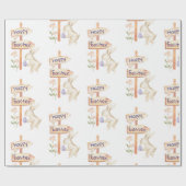 Schattige konijntje en ei gelukkig Pasen Cadeaupapier (Vlak)