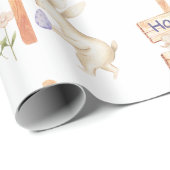 Schattige konijntje en ei gelukkig Pasen Cadeaupapier (Rol Hoek)