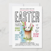 Schattige konijntje groen roze paaseierjacht Water Kaart (Voorkant)