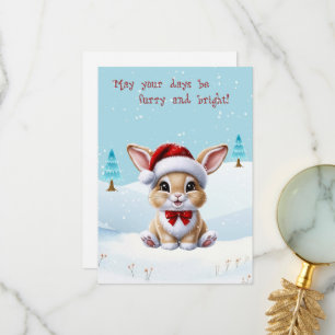Schattige konijntje in de Kaart van Snow Christmas