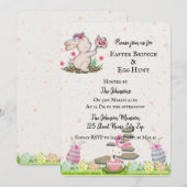 Schattige konijntje in een beige textuur Minimal E Kaart (Voorkant / Achterkant)