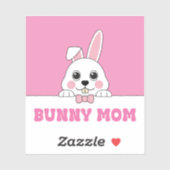 Schattige konijntje mam roze sticker (Vel)