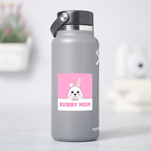 Schattige konijntje mam roze sticker (HydroFlask)