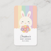 Schattige konijntje meisje of jongen Baby shower b Informatiekaartje (Achterkant)