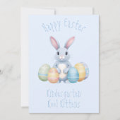 Schattige konijntje met paaseieren kleuterschool K Feestdagenkaart (Voorkant)