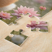 Schattige konijntje omringd door bloemen legpuzzel (Zijkant)