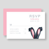 Schattige konijntje oren paasfeest RSVP kaartje