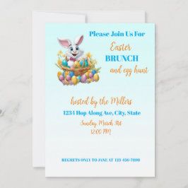 🐇 Schattige konijntje paasbrunch & eierjacht Kaart