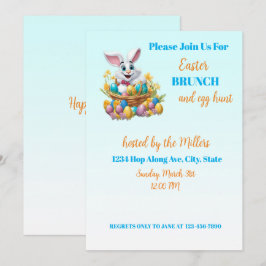 🐇 Schattige konijntje paasbrunch & eierjacht Kaart