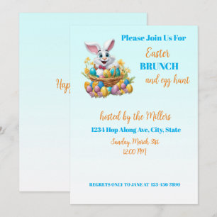 🐇 Schattige konijntje paasbrunch & eierjacht Kaart