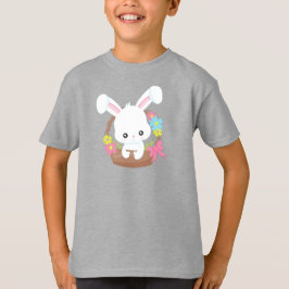 Schattige Konijntje, Wit Konijntje, Konijn, Mand,  T-shirt