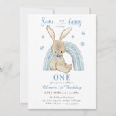 Schattige konijntje wordt eerste verjaardag van ee kaart (Voorkant)